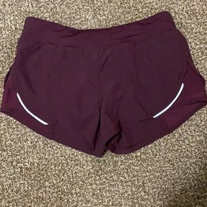 ZYIA Burgundy Mesh Energy Shorts